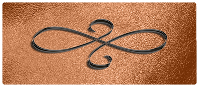 DNSEMP-L-601-BK-SH-CP Black Scroll Shimmer Copper